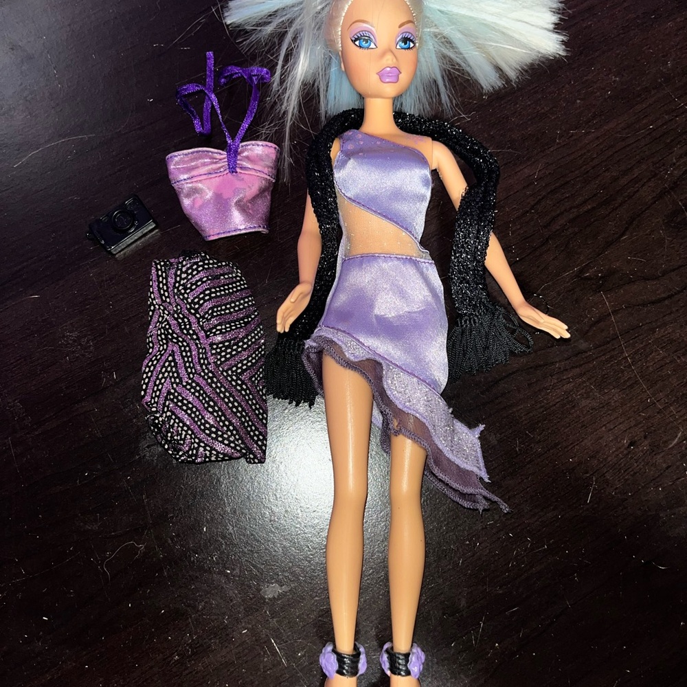 Mattel 2004 My Scene Club Birthday Barbie Doll G6116 Purple‎ Dress Outfit + Accs